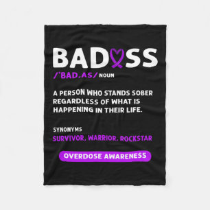 Ribbon. Overdose Awareness 3 Fleece Blanket