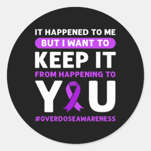 Ribbon. Overdose Awareness 4  Classic Round Sticker