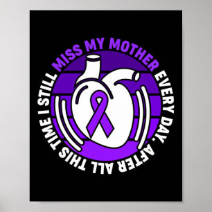 Ribbon Overdose Awareness Miss My Mother Memory Poster