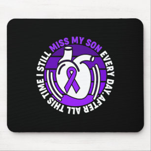 Ribbon Overdose Awareness Miss My Son Memory Mouse Mat