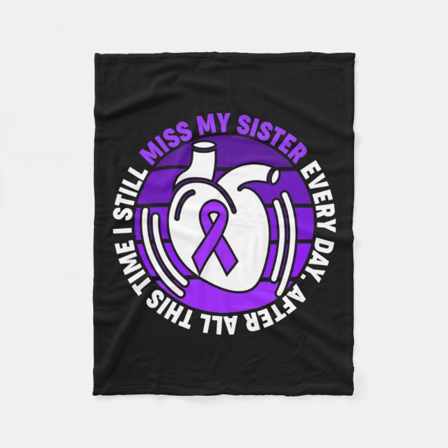 Ribbon Overdose Awareness Miss Sister Memory  Fleece Blanket (Front)