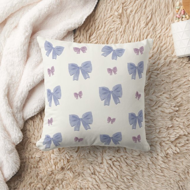 Ribbon Pattern Watercolor Illustration Cushion (Blanket)