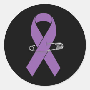 Ribbon Pin- Pancreatic Cancer Awareness Item for W Classic Round Sticker