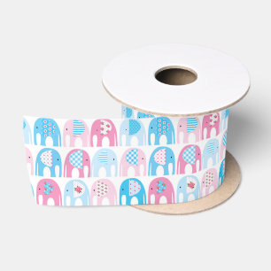 Ribbon - Pink Elephants Satin Ribbon