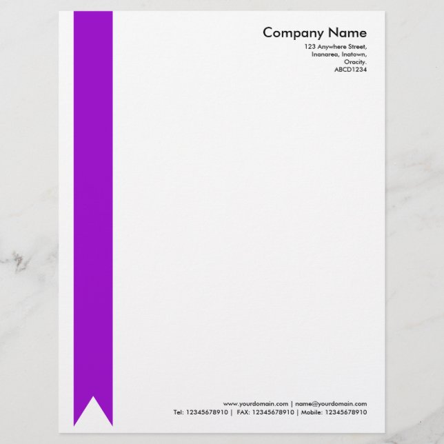 Ribbon - Purple Custom Letterhead (Front)