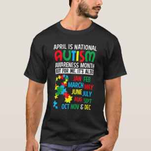 Ribbon Puzzle April Is National Autism Awareness M T-Shirt