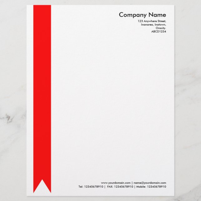 Ribbon - Red Custom Letterhead (Front)