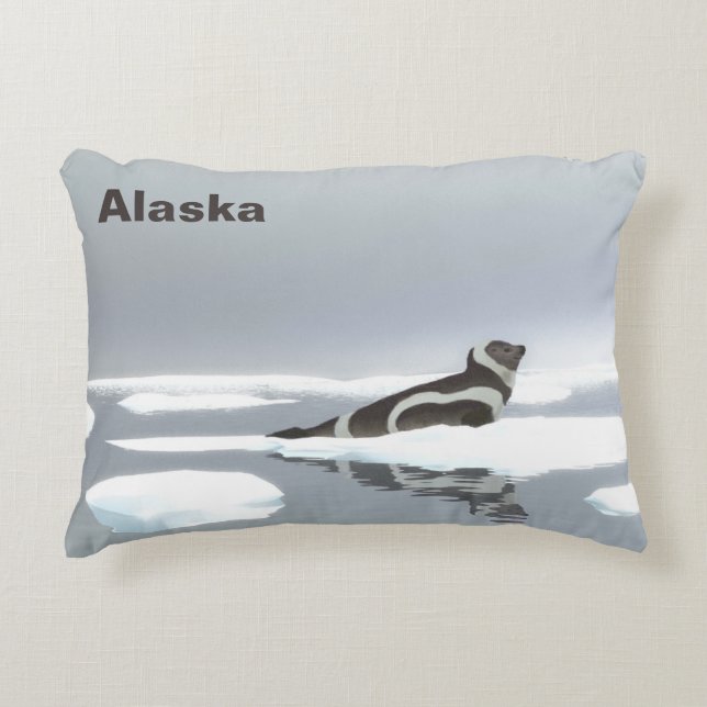 Ribbon Seal On Ice Decorative Cushion (Front)