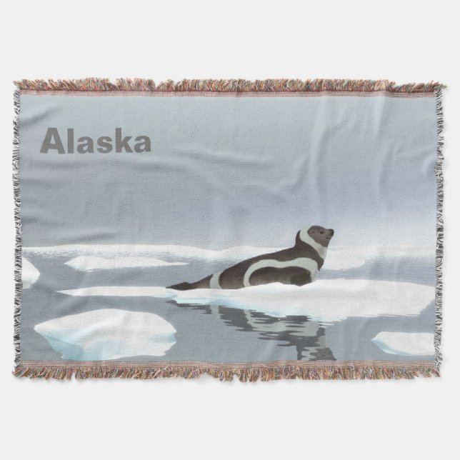 Ribbon Seal On Ice Throw Blanket (Front)