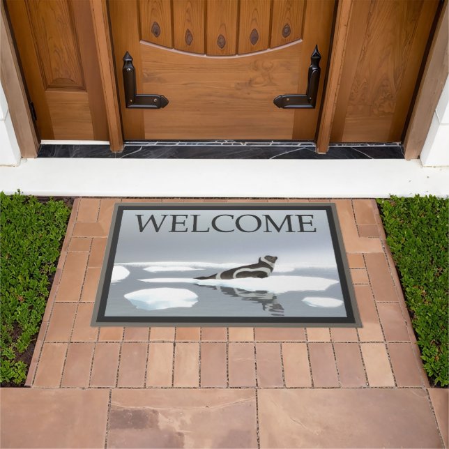 Ribbon Seal On Ice - Welcome Doormat (Outdoor)