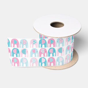 Ribbon - Shabby chic Elephants Satin Ribbon