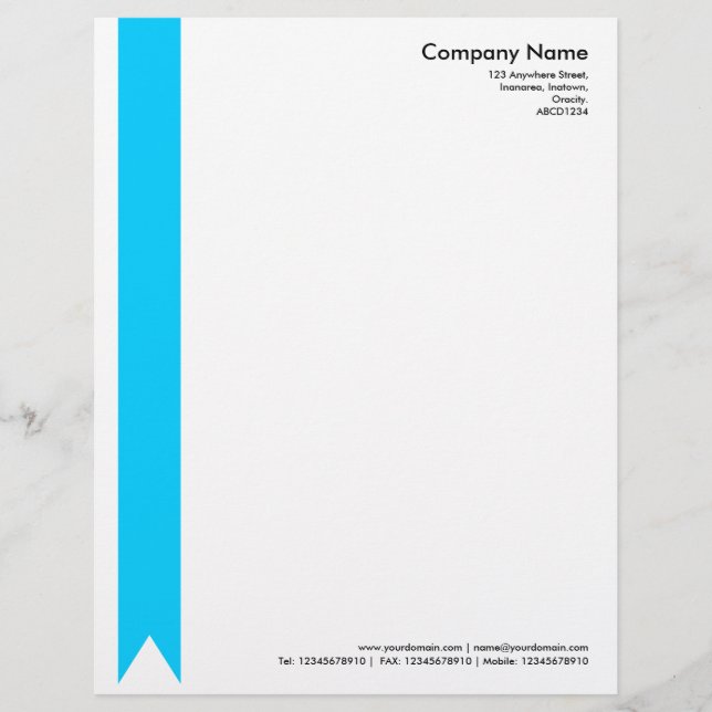Ribbon - Sky Blue Custom Letterhead (Front)
