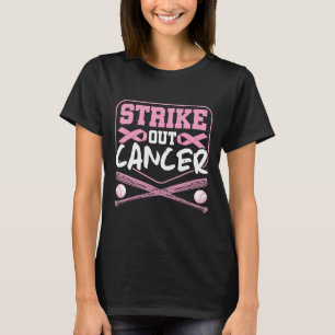 Ribbon Strike Out Cancer Baseball T-Shirt