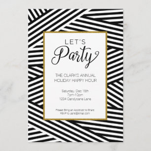 Ribbon Striped Party Invitation