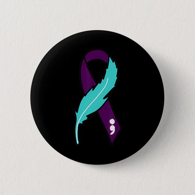 Ribbon Suicide Awareness Mental Health For Men Wom 6 Cm Round Badge (Front)