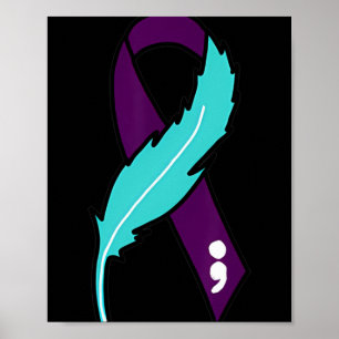Ribbon Suicide Awareness Mental Health For Men Wom Poster