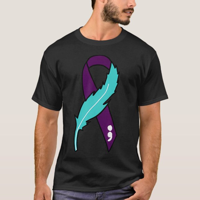 Ribbon Suicide Awareness Mental Health For Men Wom T-Shirt (Front)