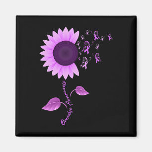 Ribbon Sunflower Butterfly Overdose Awareness Mont Magnet