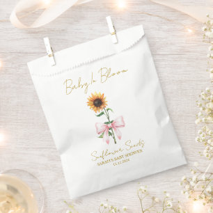 Ribbon Sunflower Seeds Baby Shower Favor Bag