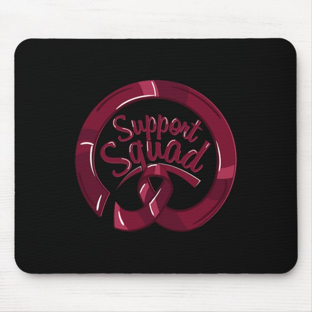Ribbon Support Squad Brain Aneurysm Awareness  Mouse Mat (Front)
