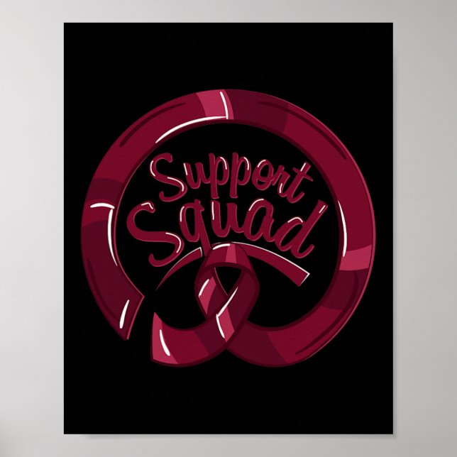 Ribbon Support Squad Brain Aneurysm Awareness  Poster (Front)