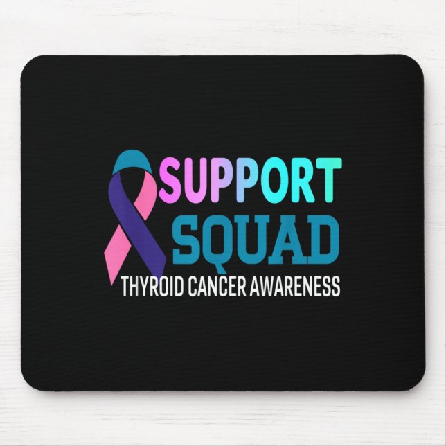 Ribbon Suprt Squad Thyroid Cancer Awareness Mouse Mat (Front)