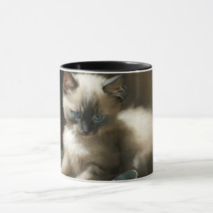 Ribbon Tangle Siamese Kitten Mug