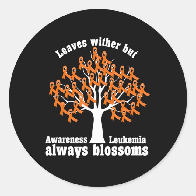 Ribbon Tree  Aml Leukaemia Awareness  Classic Round Sticker (Front)