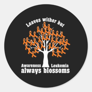 Ribbon Tree Aml Leukaemia Awareness Classic Round Sticker