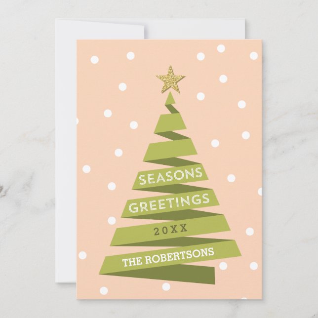 Ribbon Tree Holiday Card (Front)