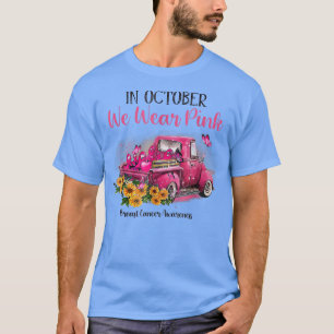 Ribbon Truck In October We Wear Pink Breast Cancer T-Shirt