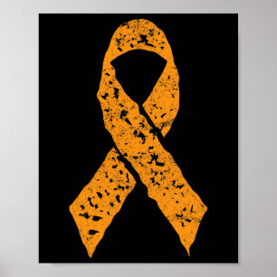 Ribbon Vintage Leukaemia Awareness Cancer Patient Poster