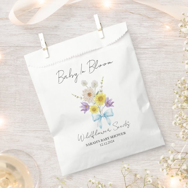 Ribbon | Wildflower Seeds Baby Shower Favor Bag (Clipped)