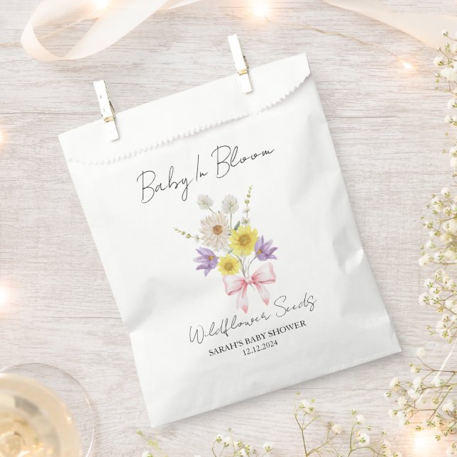 Ribbon | Wildflower Seeds Baby Shower Favor Bag (Clipped)