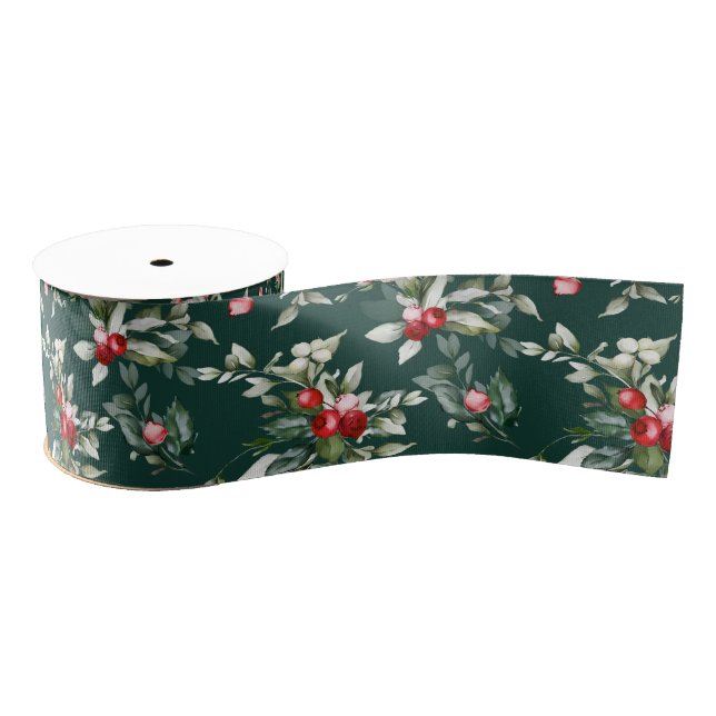 Ribbon with Branches and Berries Grosgrain Ribbon (Spool)