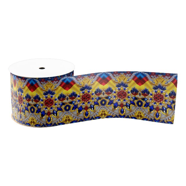 Ribbon with Romanian Colours Grosgrain Ribbon (Spool)