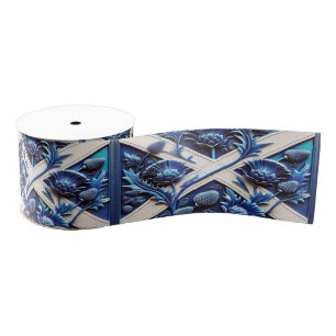 Ribbon with Scottish thistles Grosgrain Ribbon