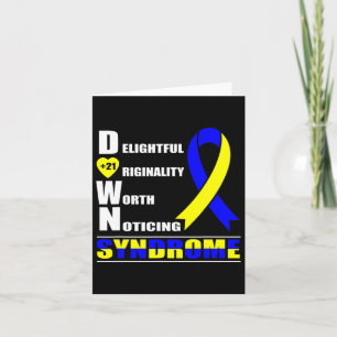 Ribbon World Down Syndrome Day Women Kids  Card