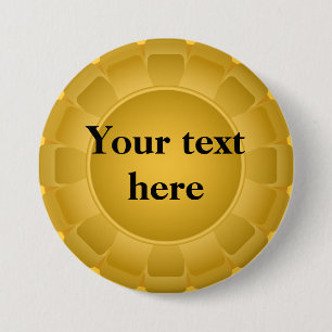 Ribbon Yellow Blank to Customise 7.5 Cm Round Badge
