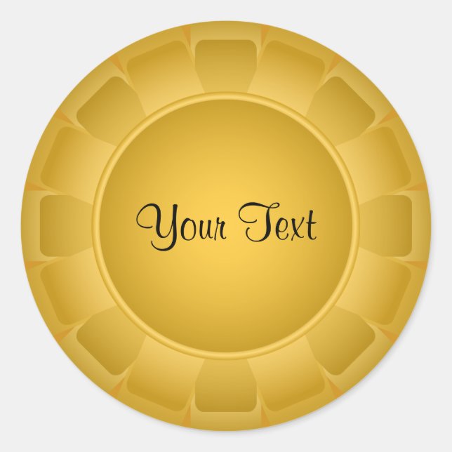 Ribbon Yellow Blank to Customise Classic Round Sticker (Front)