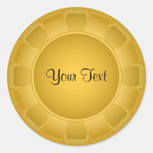 Ribbon Yellow Blank to Customise Classic Round Sticker