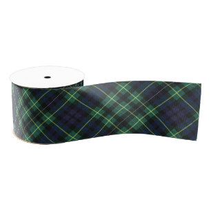 Ribbon - Yellow, Green & Blue Tartan Design2 Grosgrain Ribbon