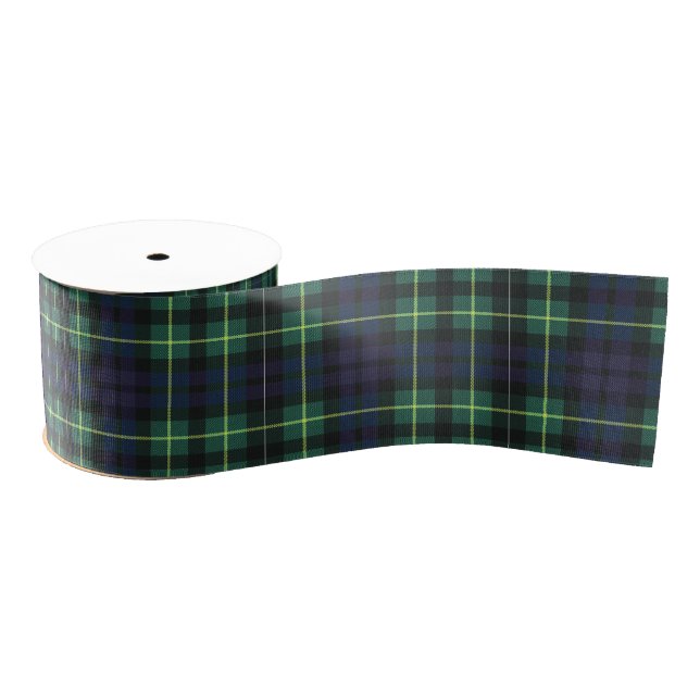 Ribbon - Yellow, Green & Blue Tartan Grosgrain Ribbon (Spool)