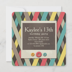 Ribbons and Buttons Invitation