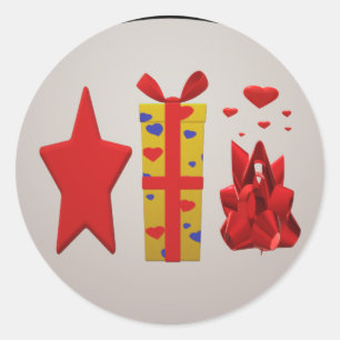 Ribbons Bows Boxes design  Classic Round Sticker