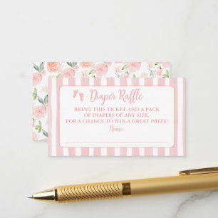 Ribbons Bows & Toes Diaper Raffle Enclosure Card