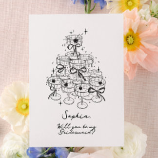 Ribbons & Champagne Celebration Bridesmaid Card