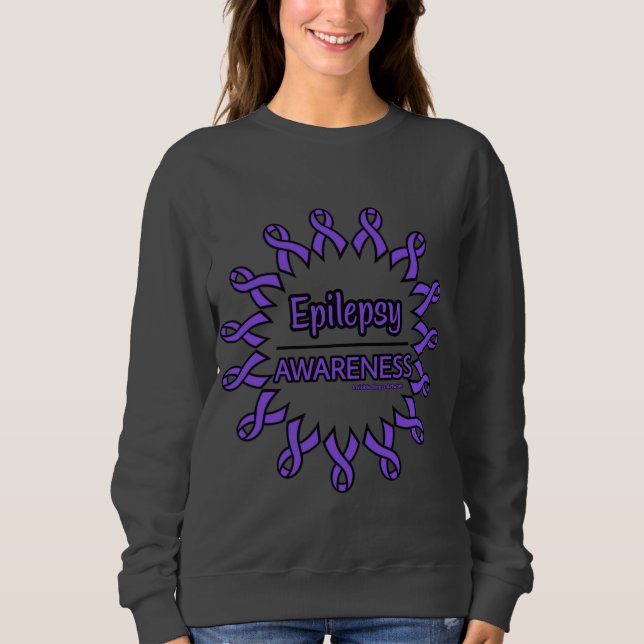 Ribbons/Circle...Epilepsy Sweatshirt (Front)