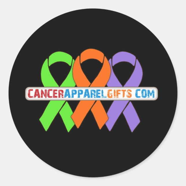 Ribbons For a Cause v5 - CancerApparelGifts.Com Classic Round Sticker (Front)