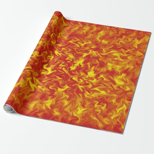 Ribbons of Fire Wrapping Paper (Unrolled)